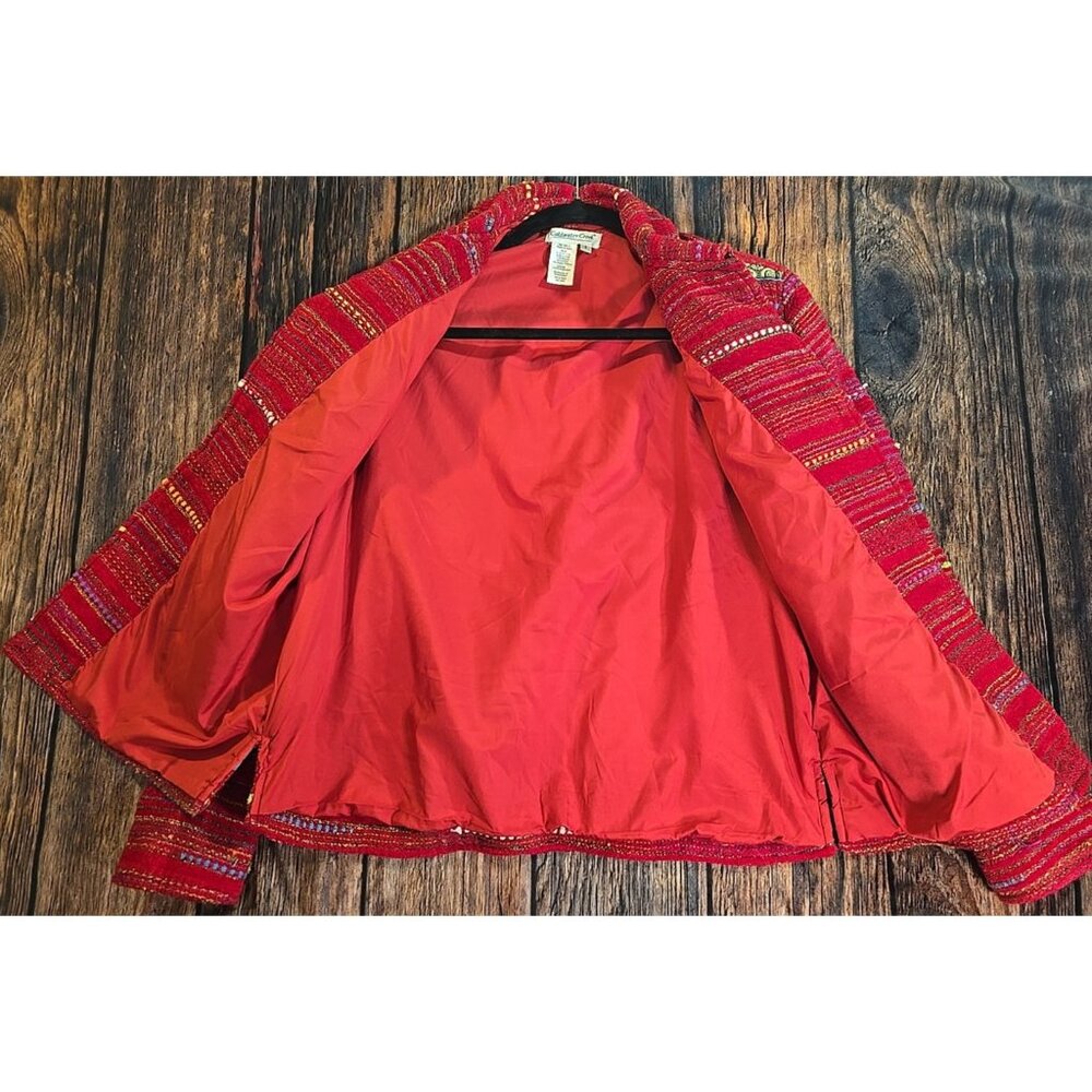 Coldwater Creek Patchwork Jacket Red Colorful Sho… - image 2